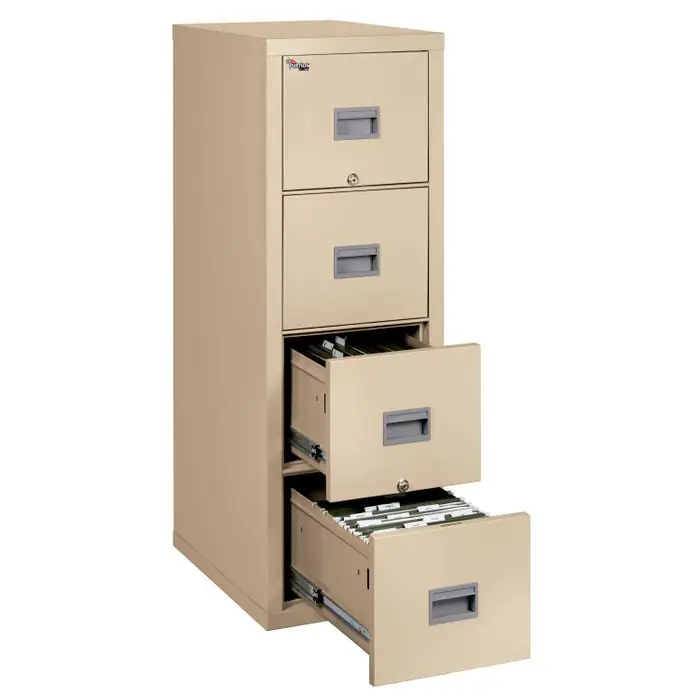 Luxury FireKing Patriot 4 Drawer Vertical File Cabinet, 17-3/4 x 25-1/16 x 52-3/4 Inches, Parchment